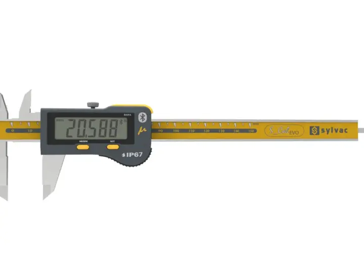 Precyzyjny suwmiarka cyjanoakryl z wyświetlaczem 20.588 mm, idealna do dokładnych pomiarów.